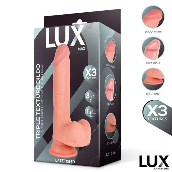 Dildo triple densidad con testículos 8.2" Max LUX - Imagen 6