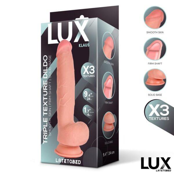 Dildo triple densidad con testículos 9.4" Klaus LUX - Imagen 6