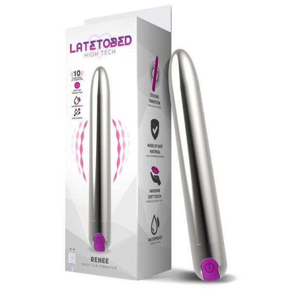 Vibrador rígido USB plata 18cm - Imagen 2