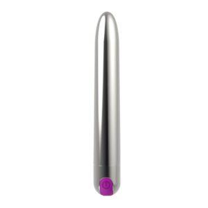 Vibrador rígido USB plata 18cm