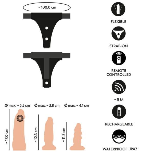 Arnés con 3 dildos intercambiables y mando You2toys - Imagen 15