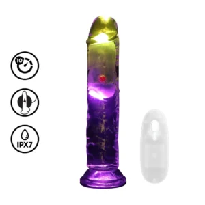 Led vibrating straight cock 18cm