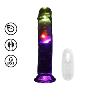 Led vibrating straight cock 20cm