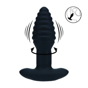 Vibrating and rotating ribbed anal plug Levelz
