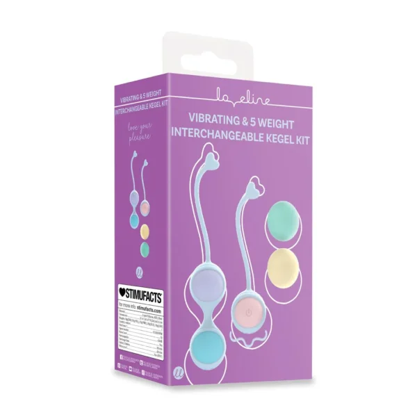 Set 5 bolas kegel intercambiables con vibración y mando Loveline - Imagen 2