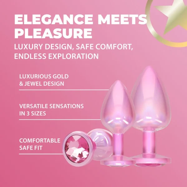 Set 3 plugs rosa Paris collection - Imagen 4