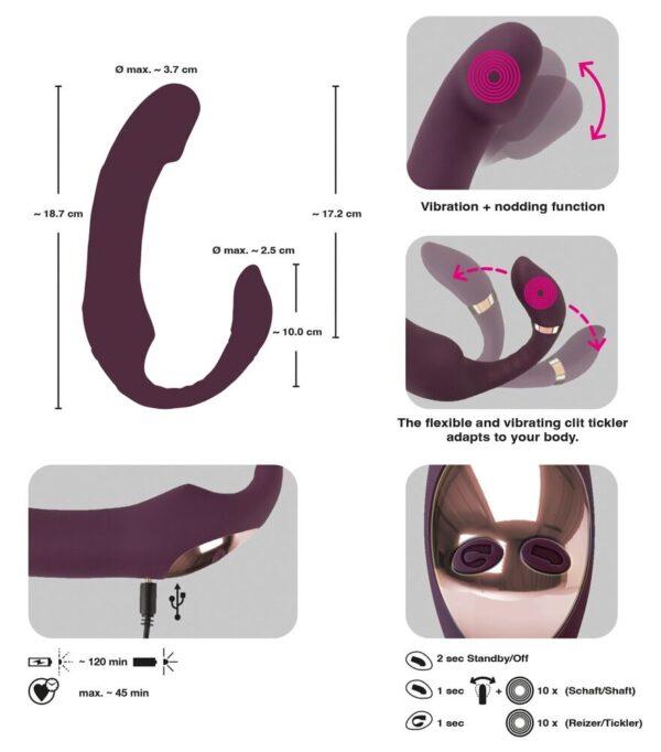 Nooding tip vibrator with bendable clit stimulator - Imagen 10