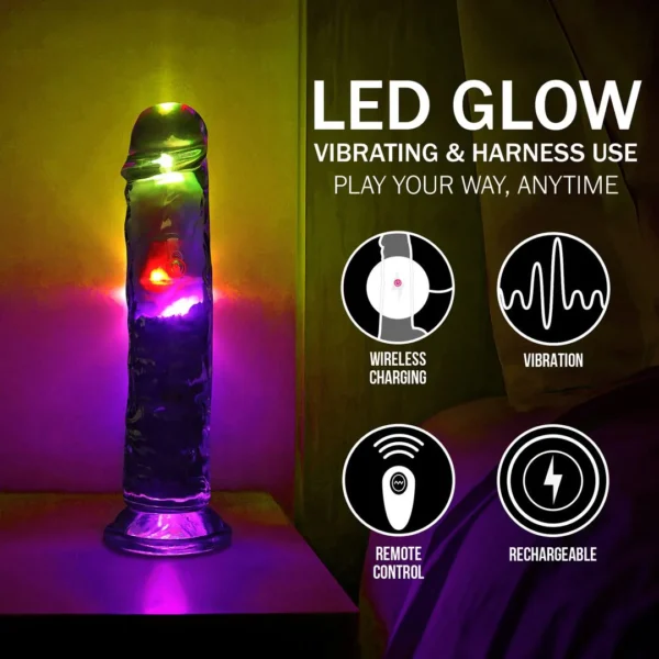 Led vibrating straight cock 20cm - Imagen 5