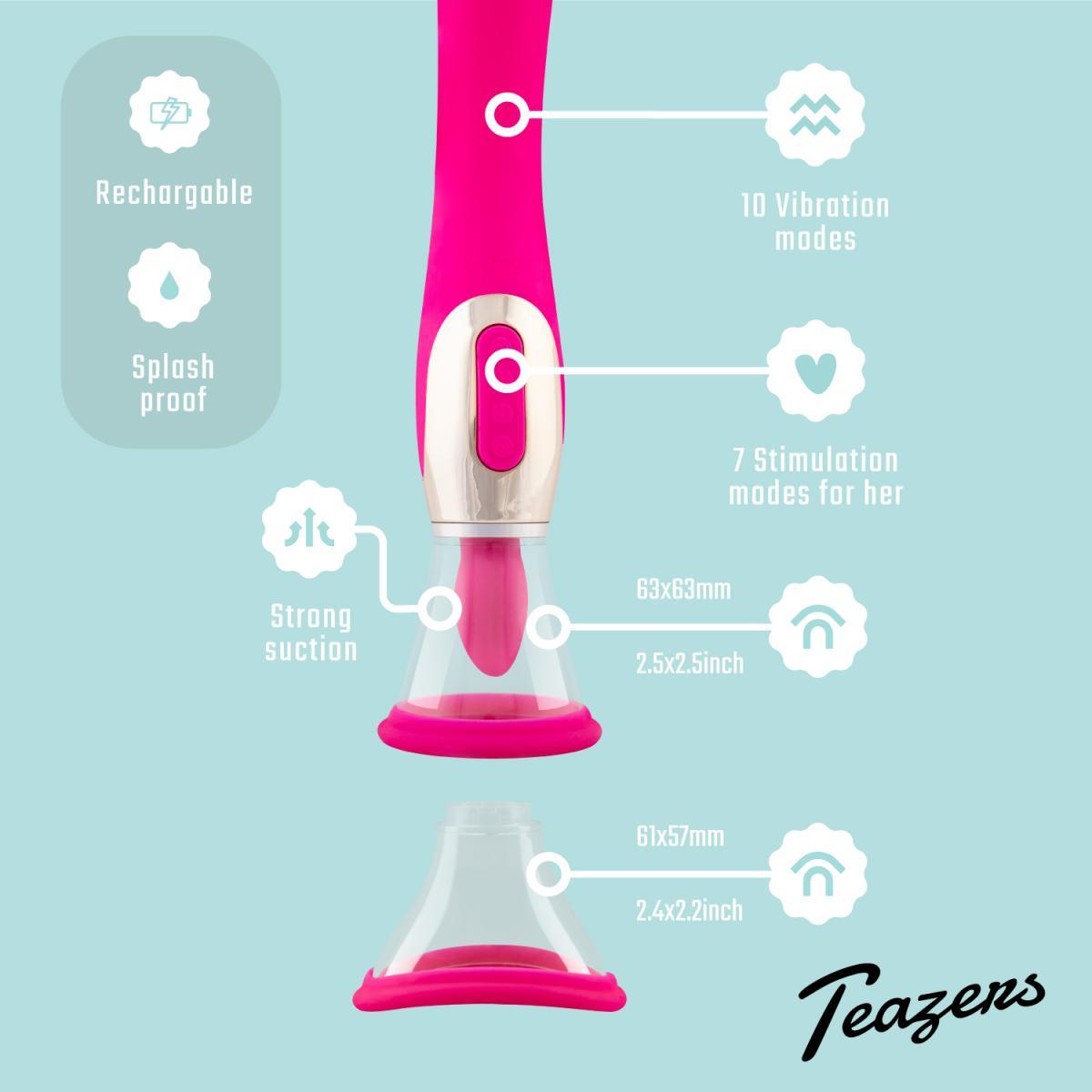 Bomba vaginal con vibrador lengua Teazers - Imagen 12