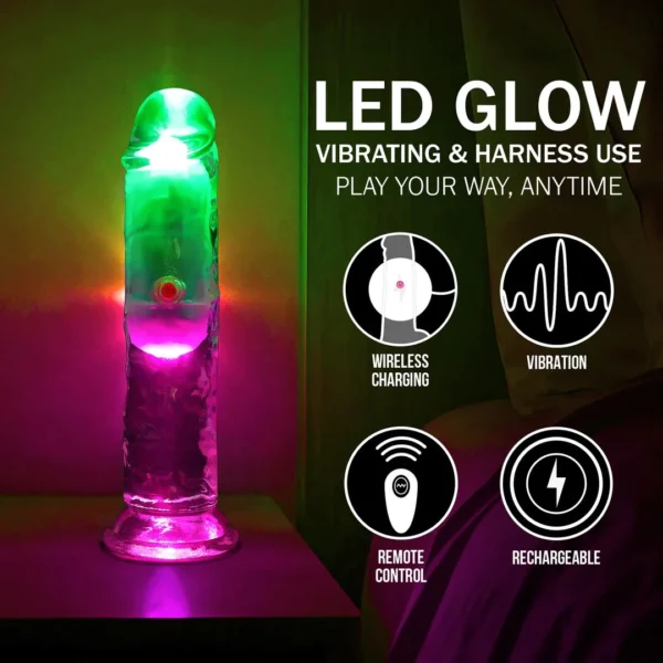 Led vibrating straight cock 15cm - Imagen 6