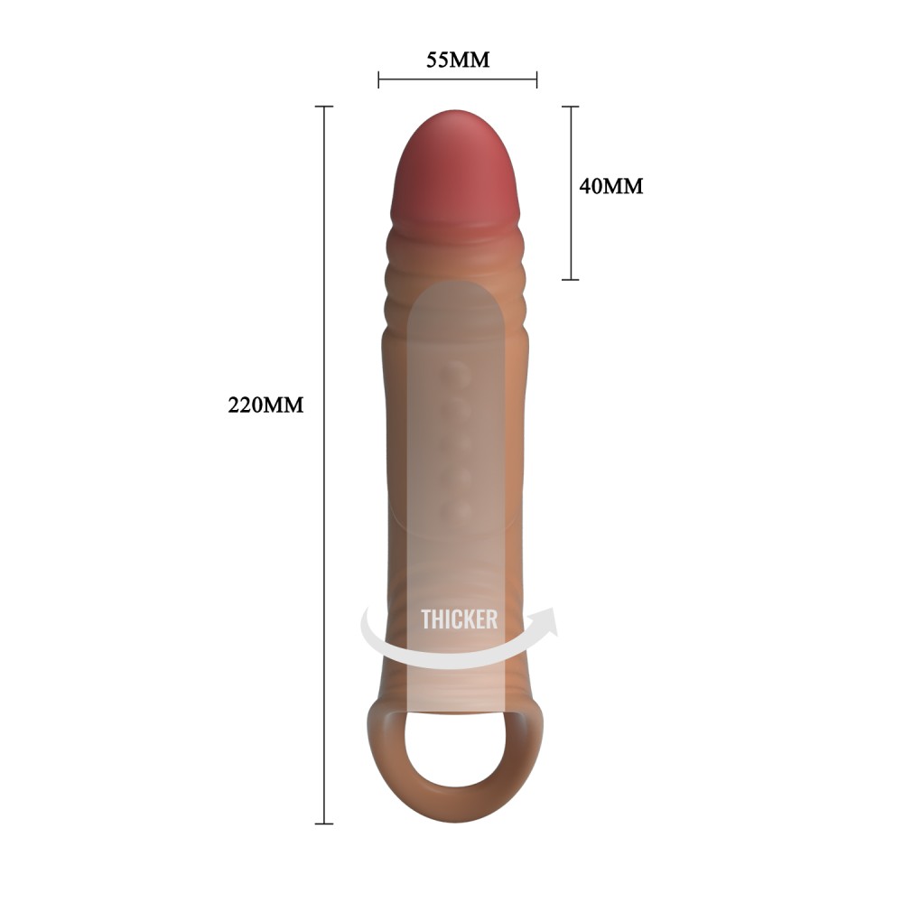Vibrating penis sleeve 22cm - Imagen 7