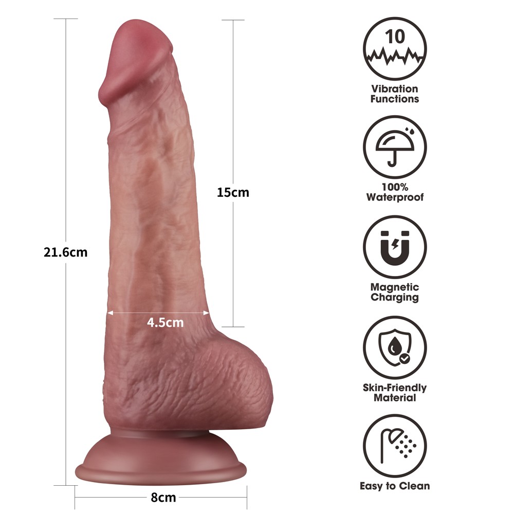Dildo dual layer 8.5" Powercock - Imagen 10