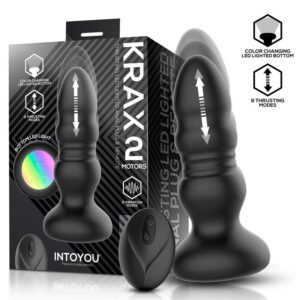 Plug anal con vibración,thrusting,led y mando Krax