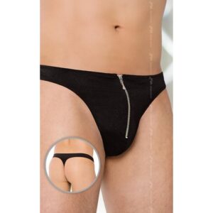 Tanga con cremallera negro 4501