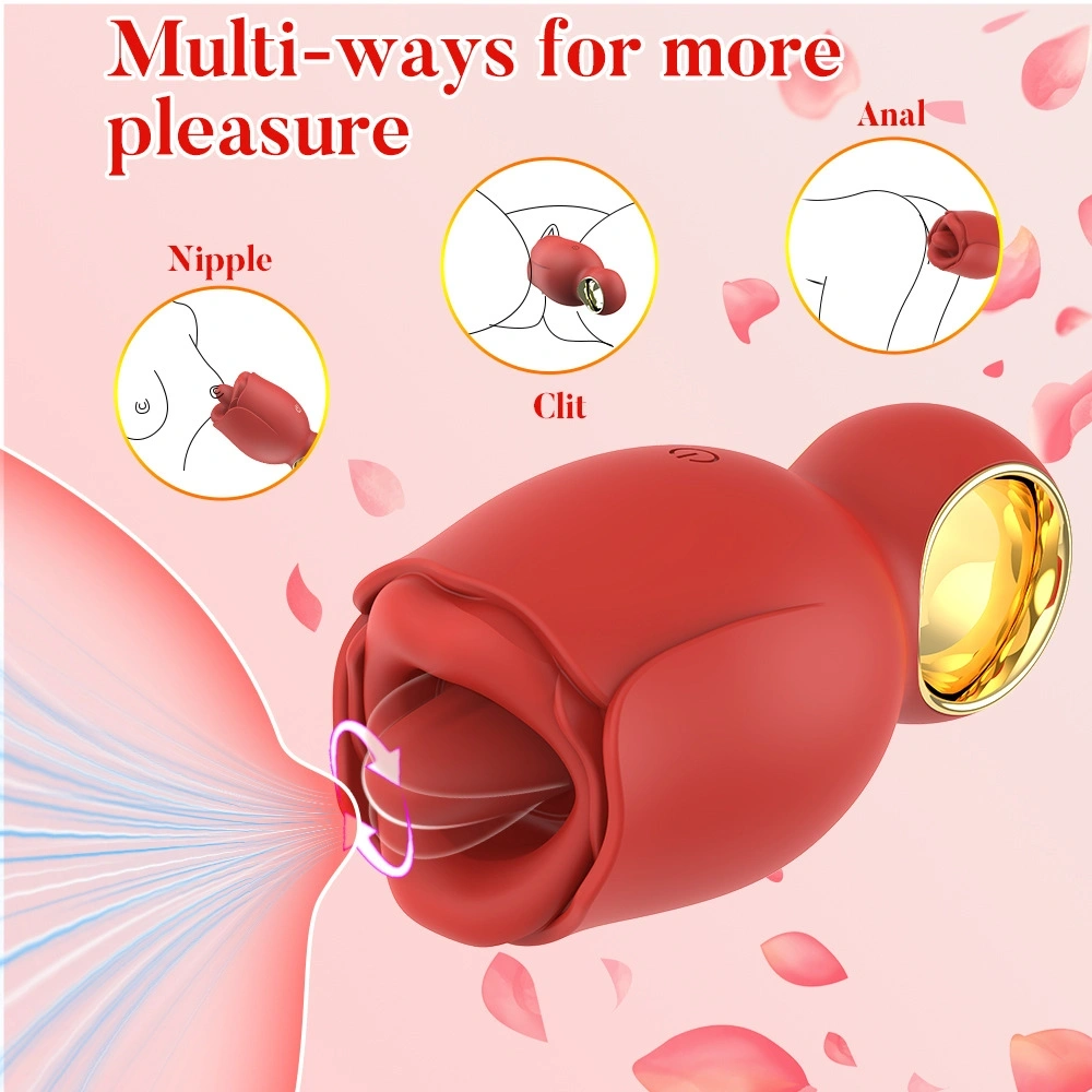 Anillo dedo con forma rosa y lengua rotadora - Imagen 3