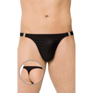 Tanga con apertura lateral negro 4432