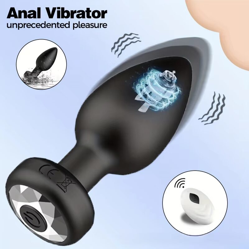 Plug anal XS con mando y brillante - Imagen 2