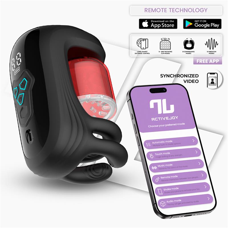 Masturbador con Rotación Compresión con App Torky