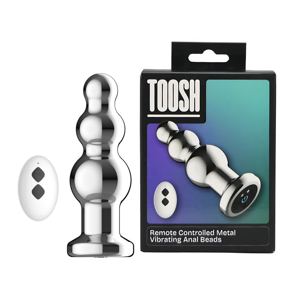 Plug anal bolas vibradoras metal con mando Toosh