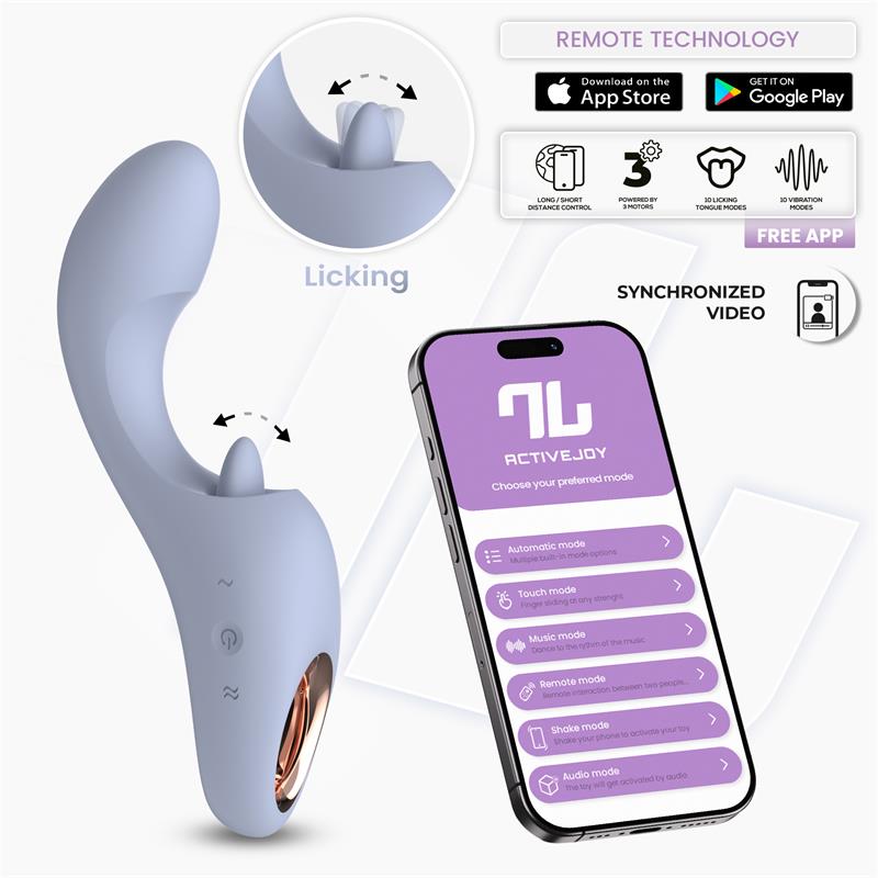 Vibrador con lengua efecto licking y APP Licky