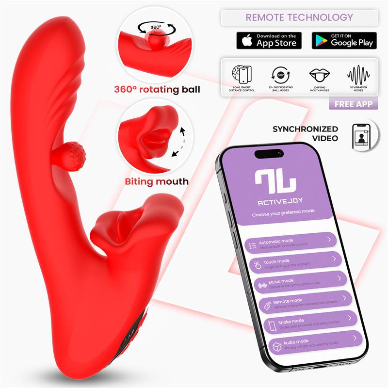 Vibrador con bola rotadora y mordisqueo Franky