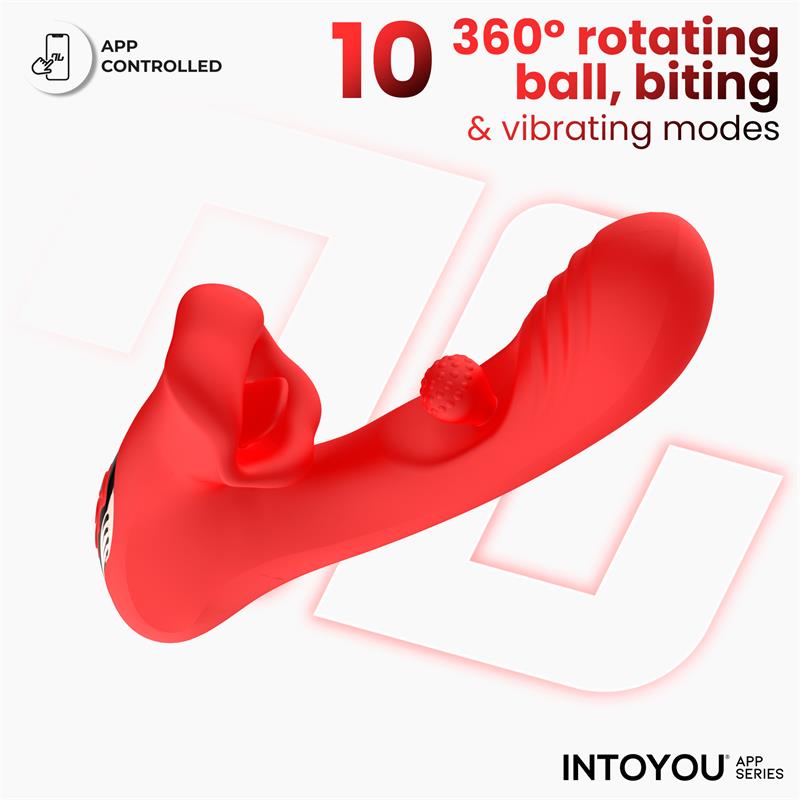 Vibrador con bola rotadora y mordisqueo Franky - Imagen 2