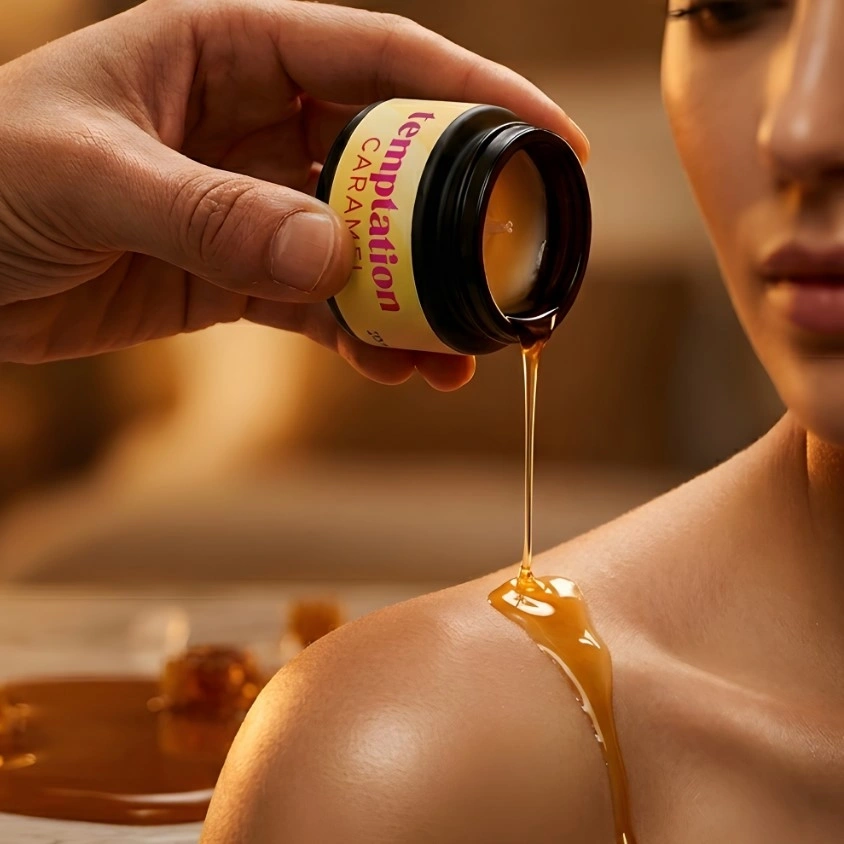 Vela masaje con feromonas caramelo 20ml - Imagen 4