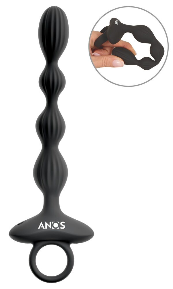 Flexible anal beads with jumping vibrations
