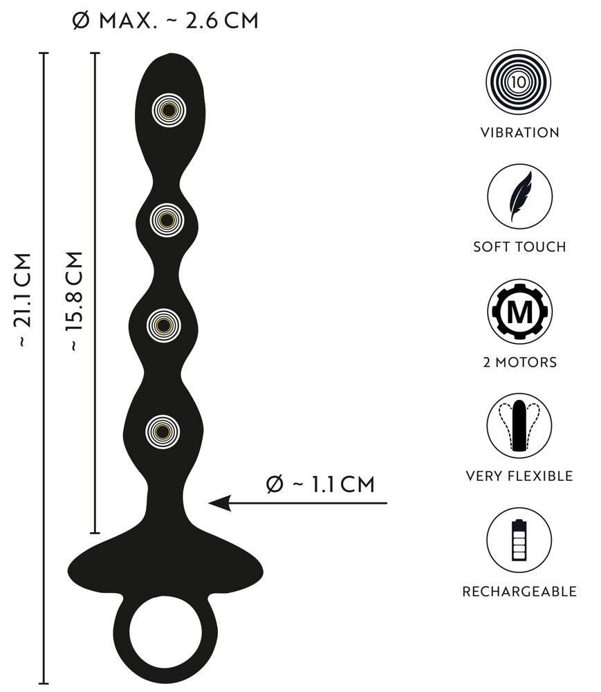 Flexible anal beads with jumping vibrations - Imagen 9