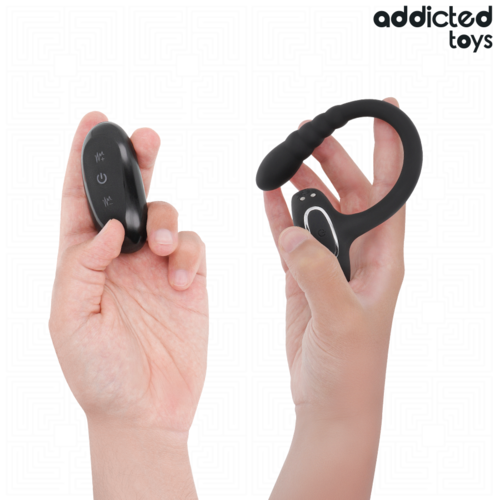 Anillo vibrador con lazo punto P y mando Addicted - Imagen 3