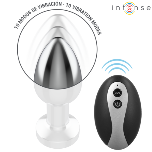 Plug anal metálico con mando y luces LED Intense - Imagen 3
