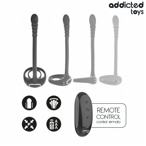 Anillo vibrador con lazo punto P y mando Addicted - Imagen 5