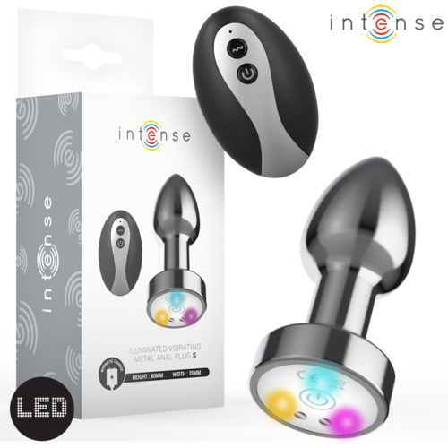 Plug anal metálico con mando y luces LED Intense - Imagen 2