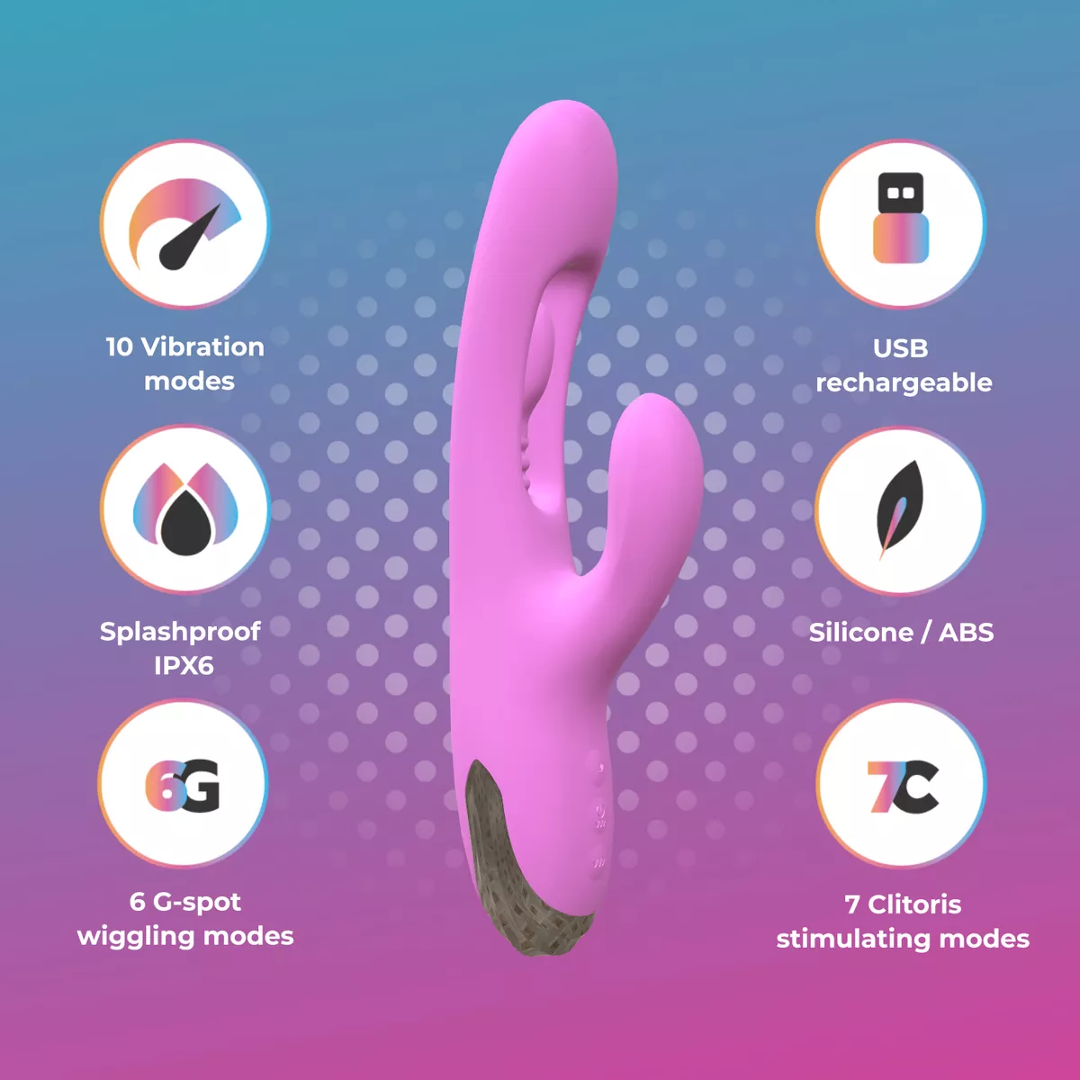 Rabbit con movimiento finger Good Vibes - Imagen 4