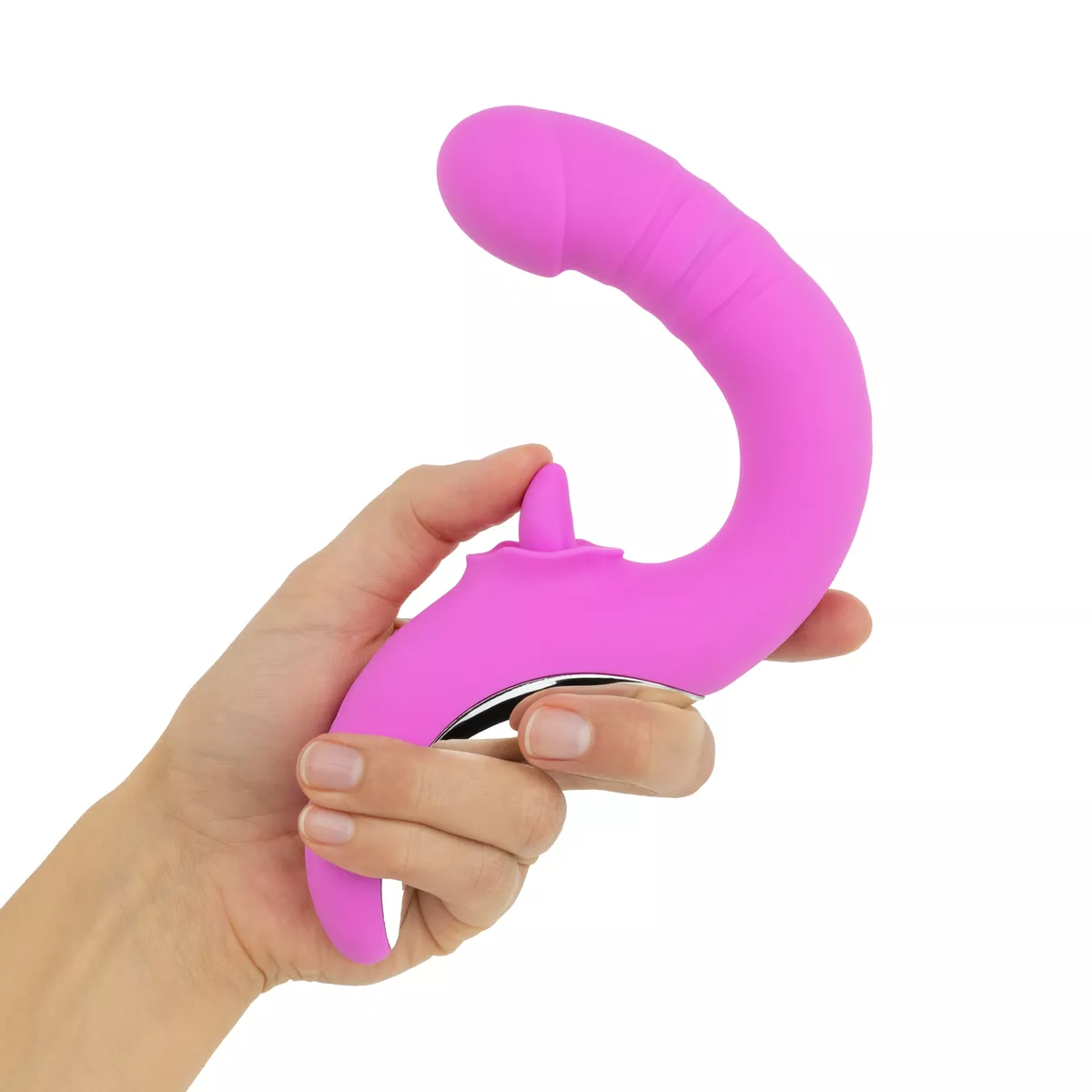 Vibrador doble con thrusting y lengua Good Vibes - Imagen 7