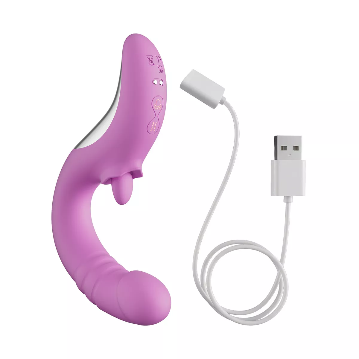 Vibrador doble con thrusting y lengua Good Vibes - Imagen 8